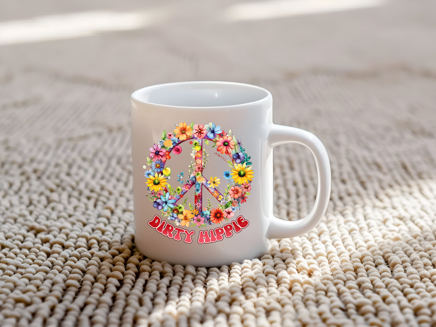 Boho Chic Dirty Hippie Coffee Mug - 11oz or 15oz - Double-Sided Image