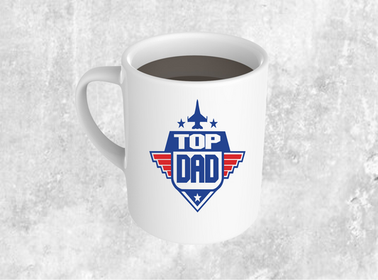 Top Dad Coffee Mug. Great Father's Day Gift For Dad. 11 Or 15 Ounce Coffee Mug.