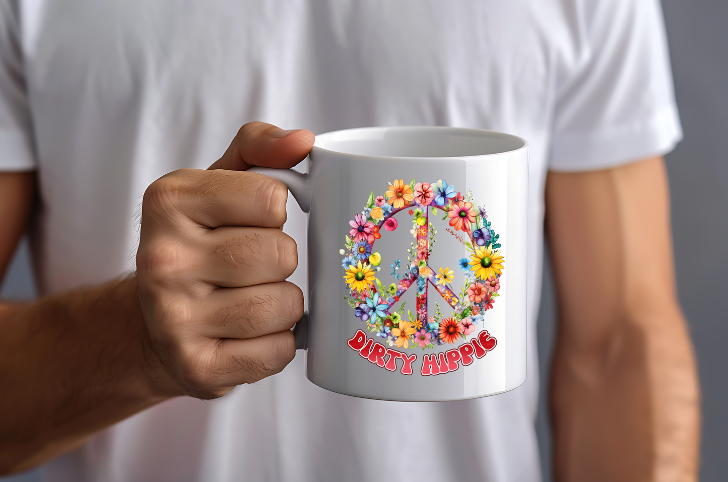 Boho Chic Dirty Hippie Coffee Mug - 11oz or 15oz - Double-Sided Image