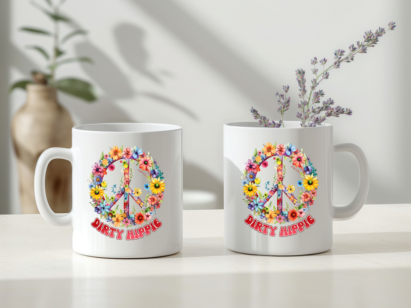 Boho Chic Dirty Hippie Coffee Mug - 11oz or 15oz - Double-Sided Image