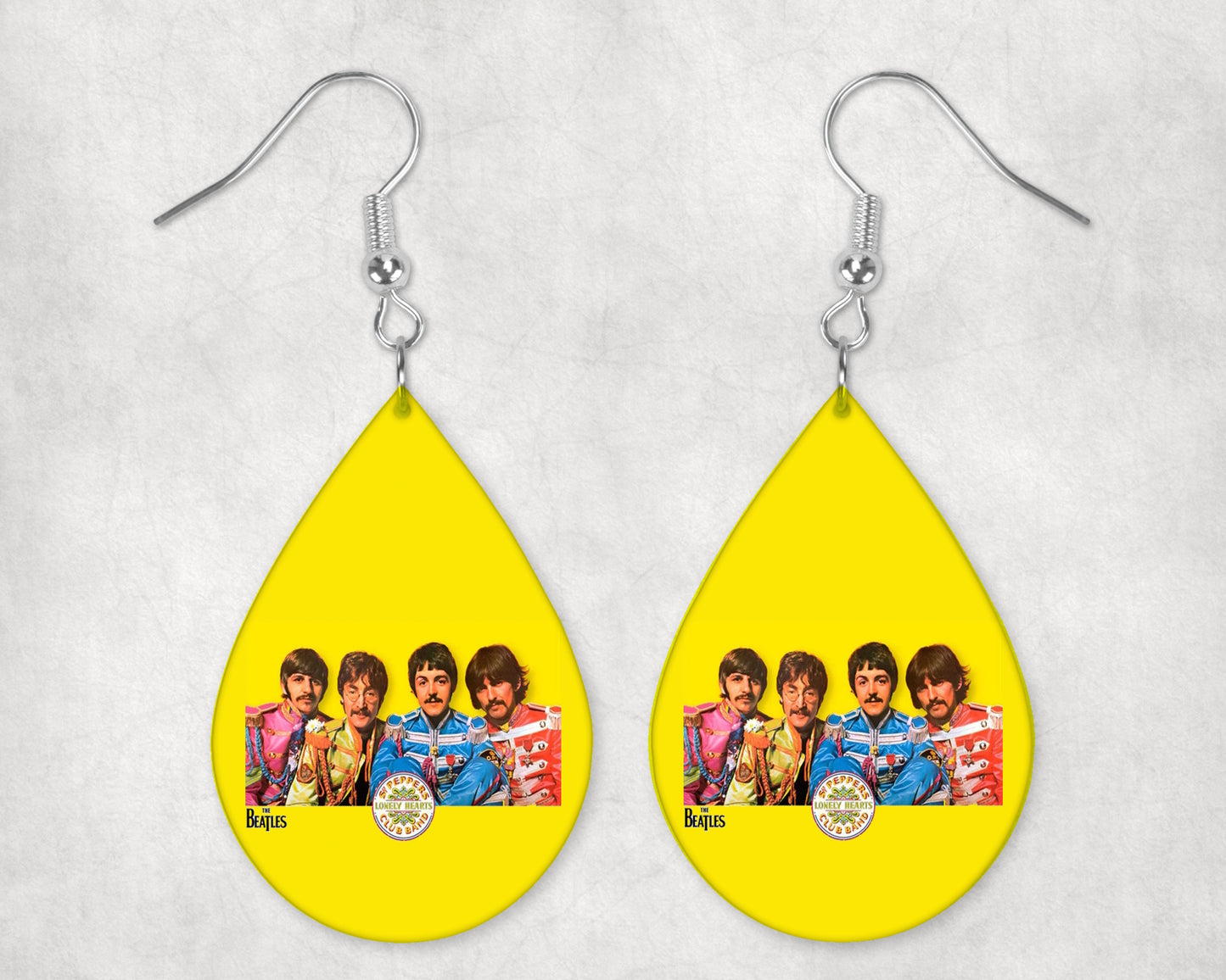 Beatles Seargent Pepper Teardrop Earrings