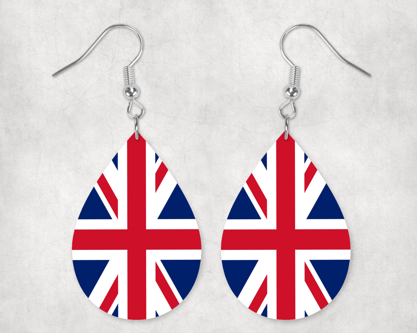 Union Jack Teardrop Earrings.