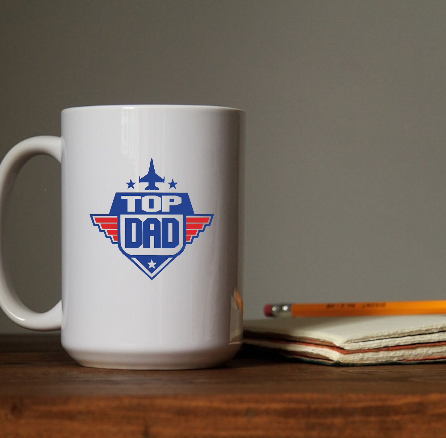 Top Dad Coffee Mug. Great Father's Day Gift For Dad. 11 Or 15 Ounce Coffee Mug.